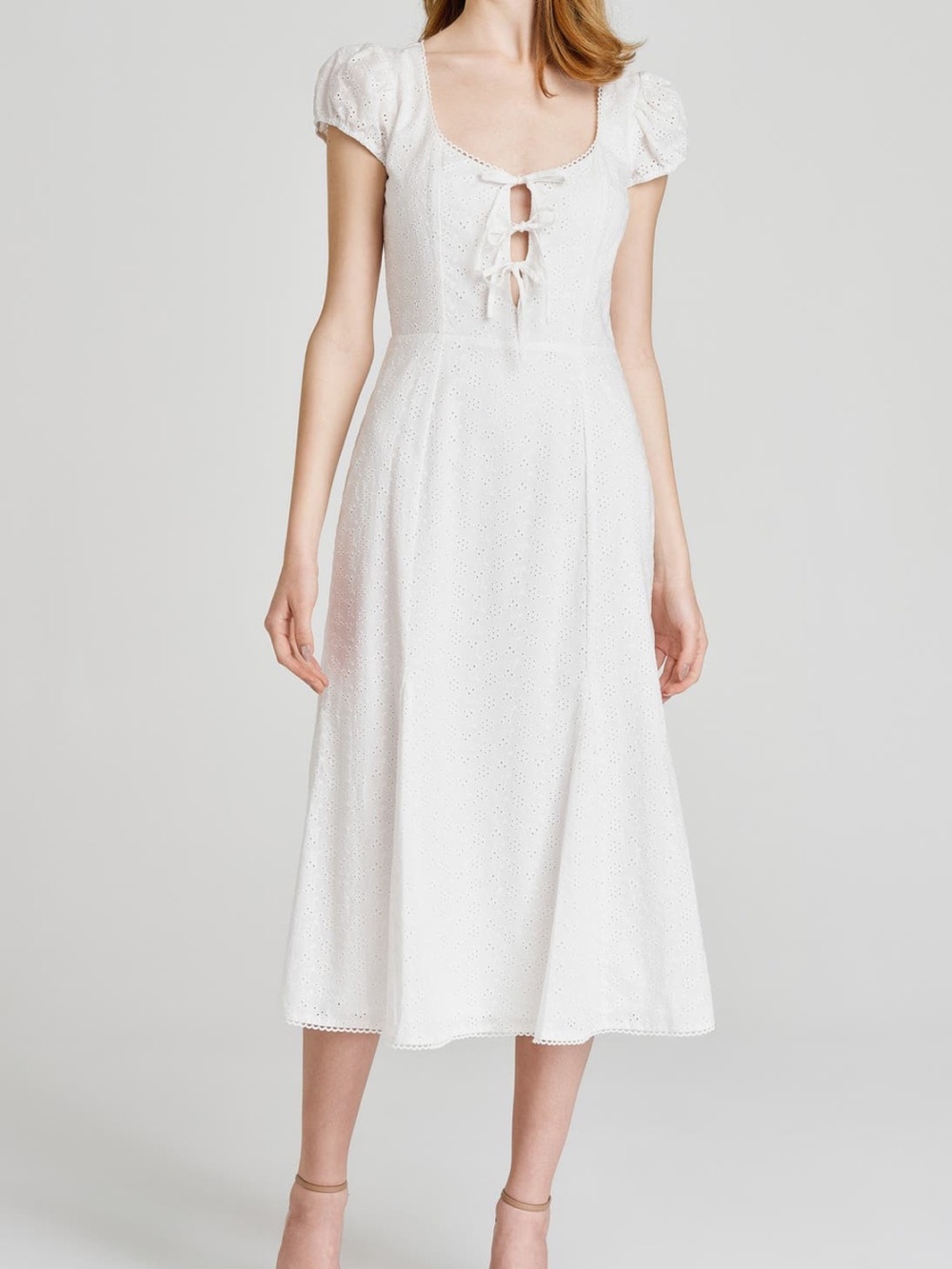 WAYF x Styled by COCO! Cara Cotten Eyelet Midi Dress NWT